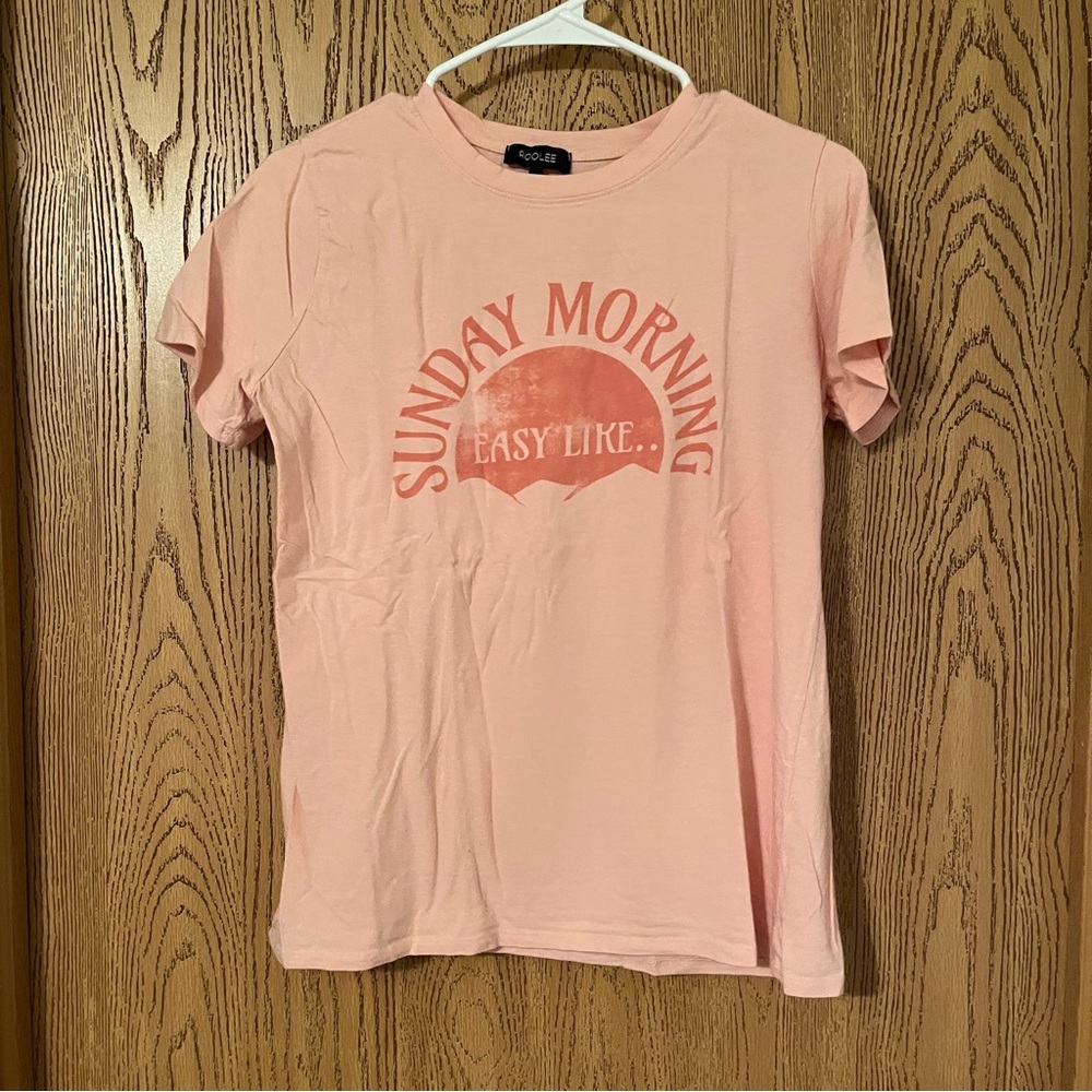 Roolee Pink Short Sleeve Tee with Graphic Design